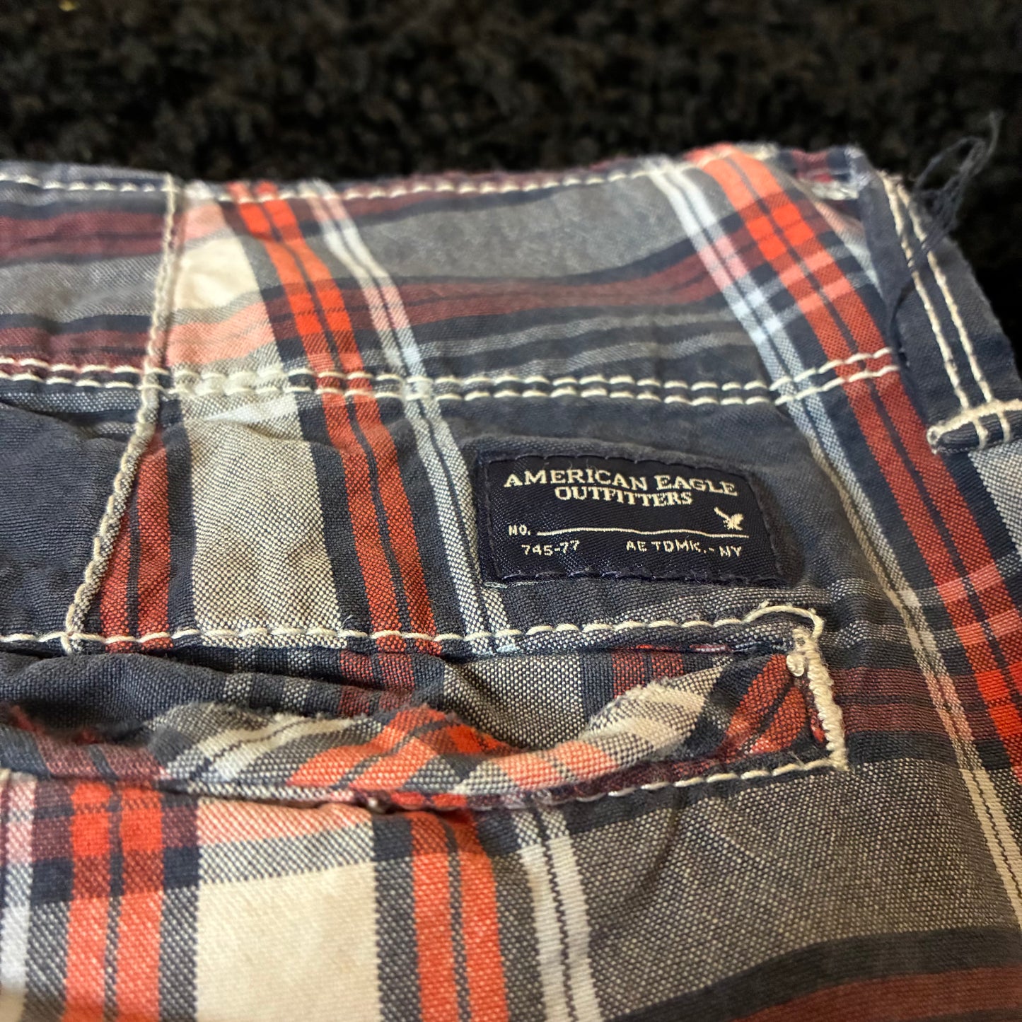 American Eagle Checkered-Chino Shorts (32w)