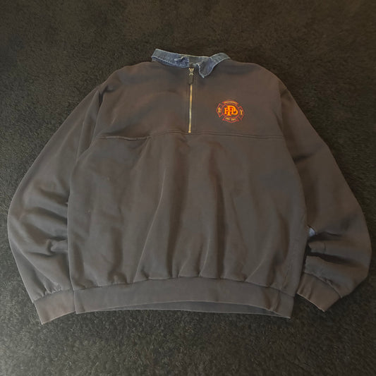 Providence Fire Dept. 1/4 Zip Long Sleeve w/ Denim Accents (4XL)