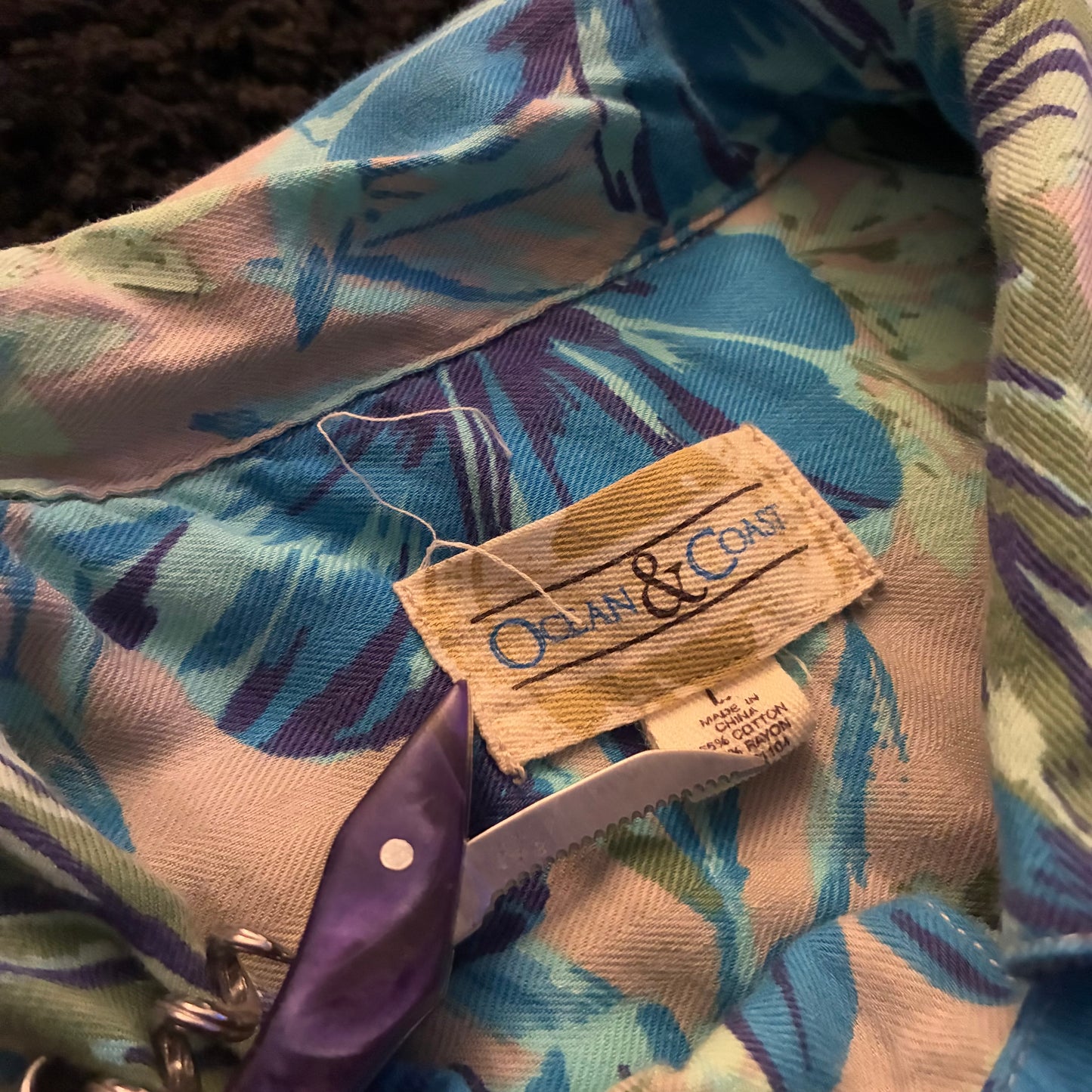 Ocean&Coast Floral AOP Utility Button-Down (L)