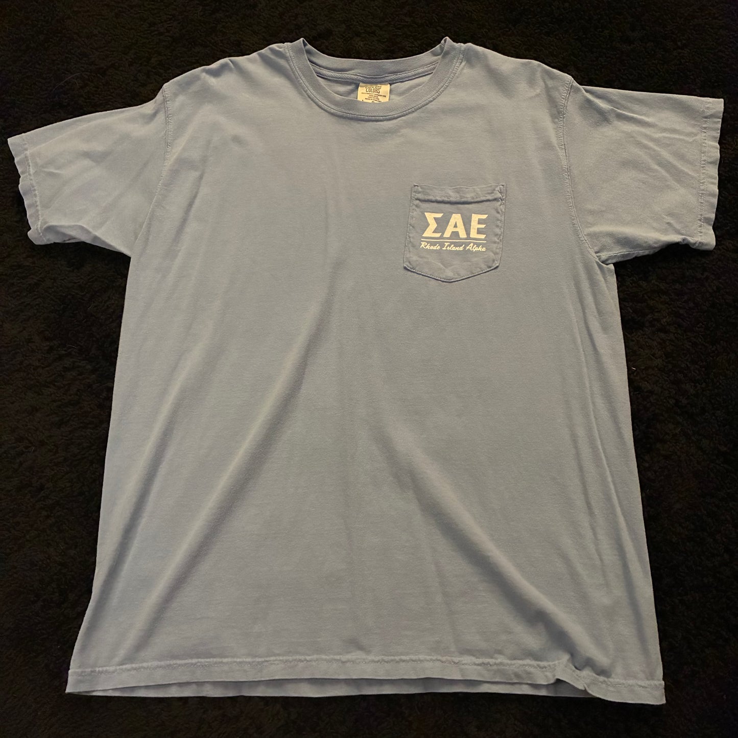 Rhode Island Greek Life Tee with Utility Pocket (L)