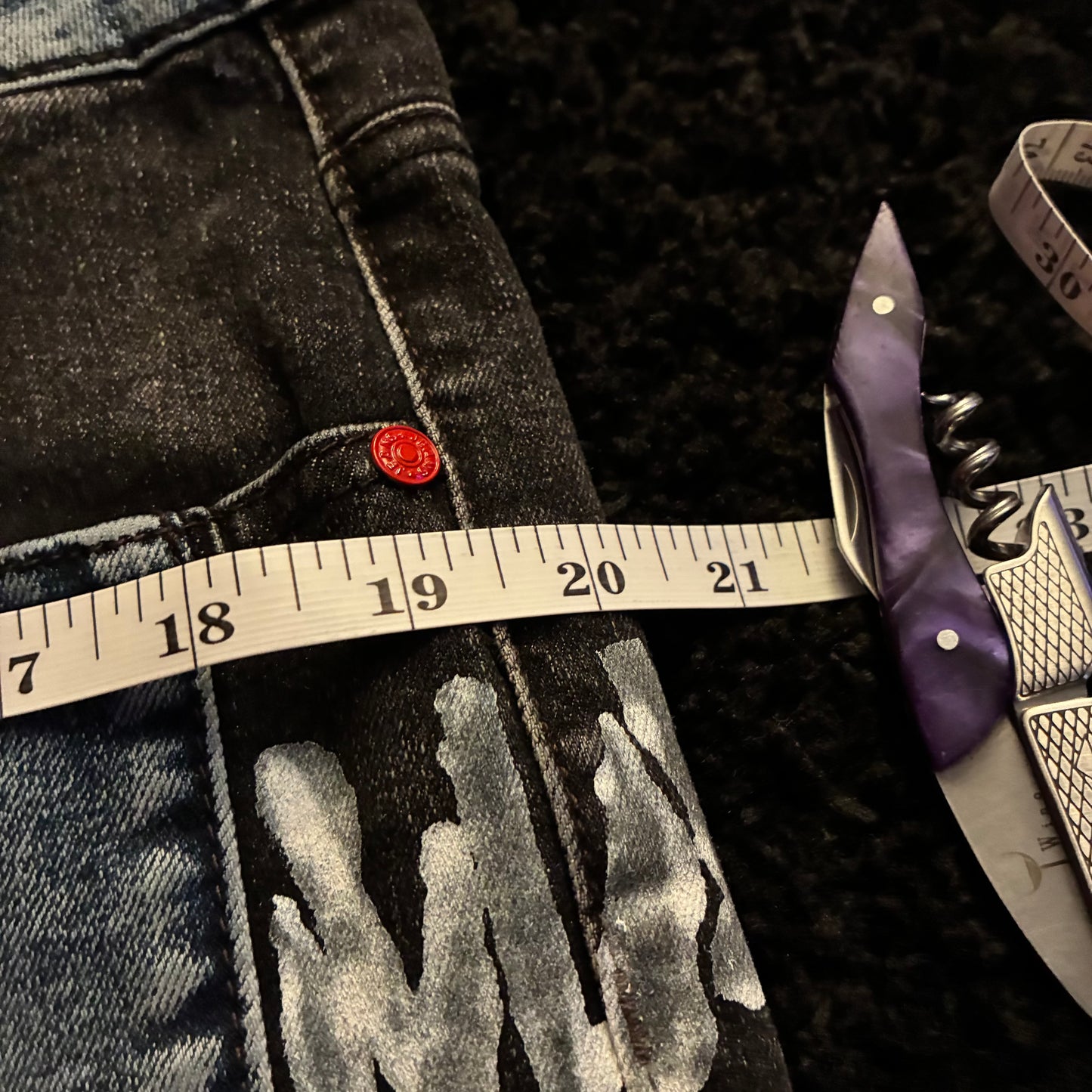 Two-Tone Side Print Jeans (36w)