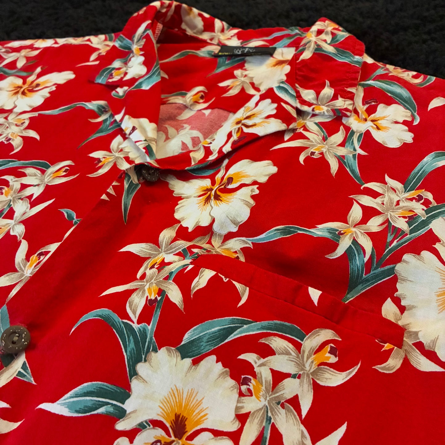 Royal Creations Floral AOP Utility Button-Down Shirt (L)