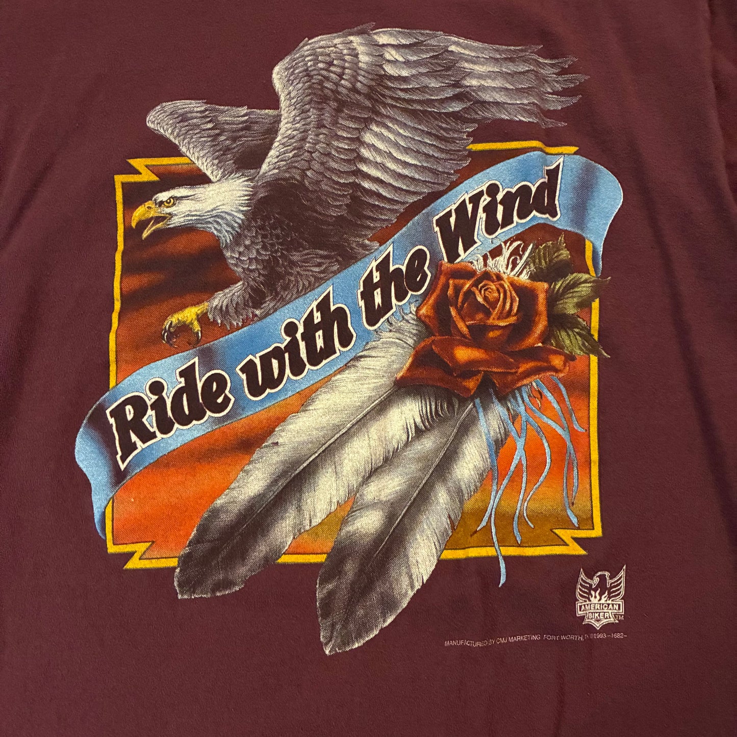 3D Emblem Ride With The Wind Graphic Tee (M)