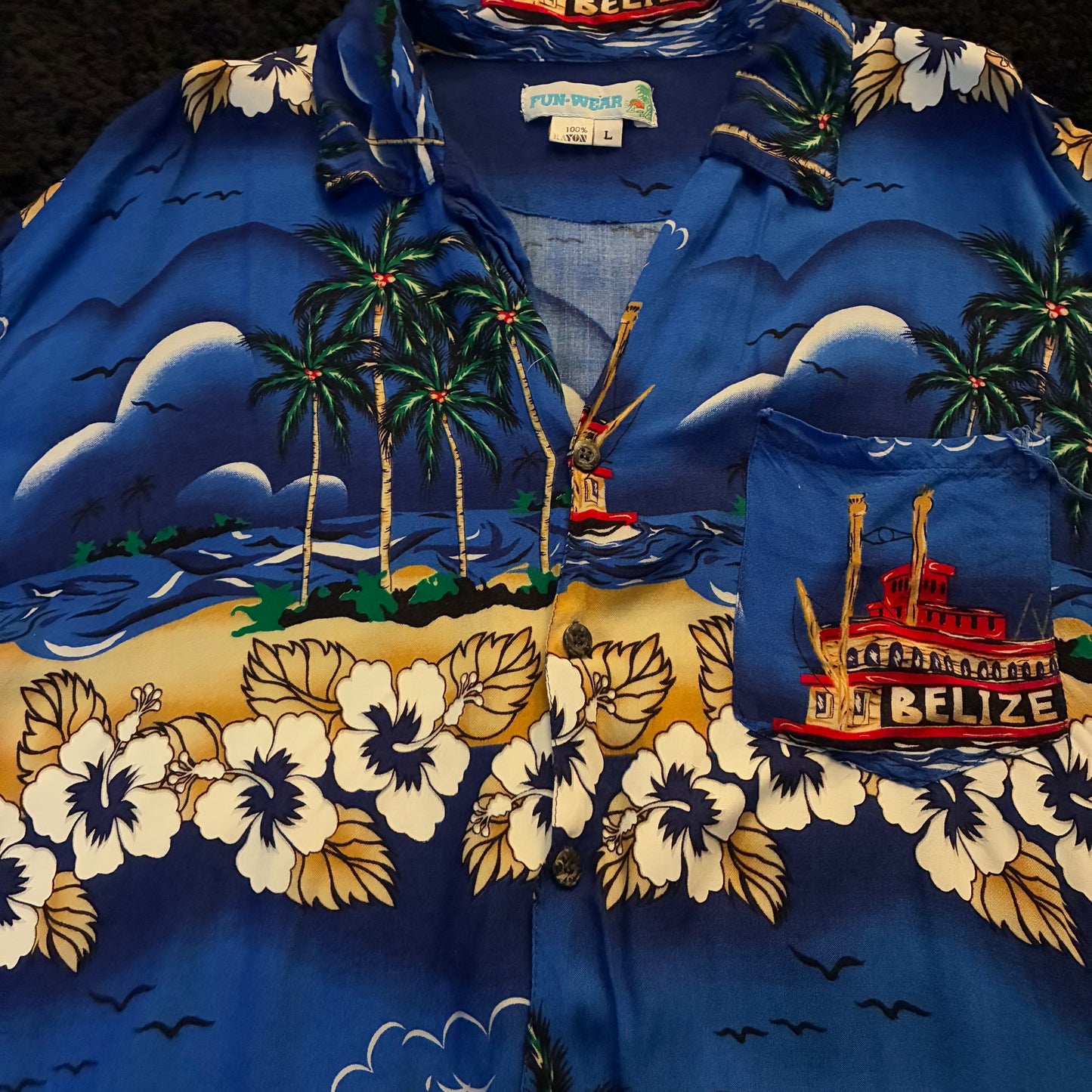 Fun-Wear Belize Hawaiian Shirt (L)