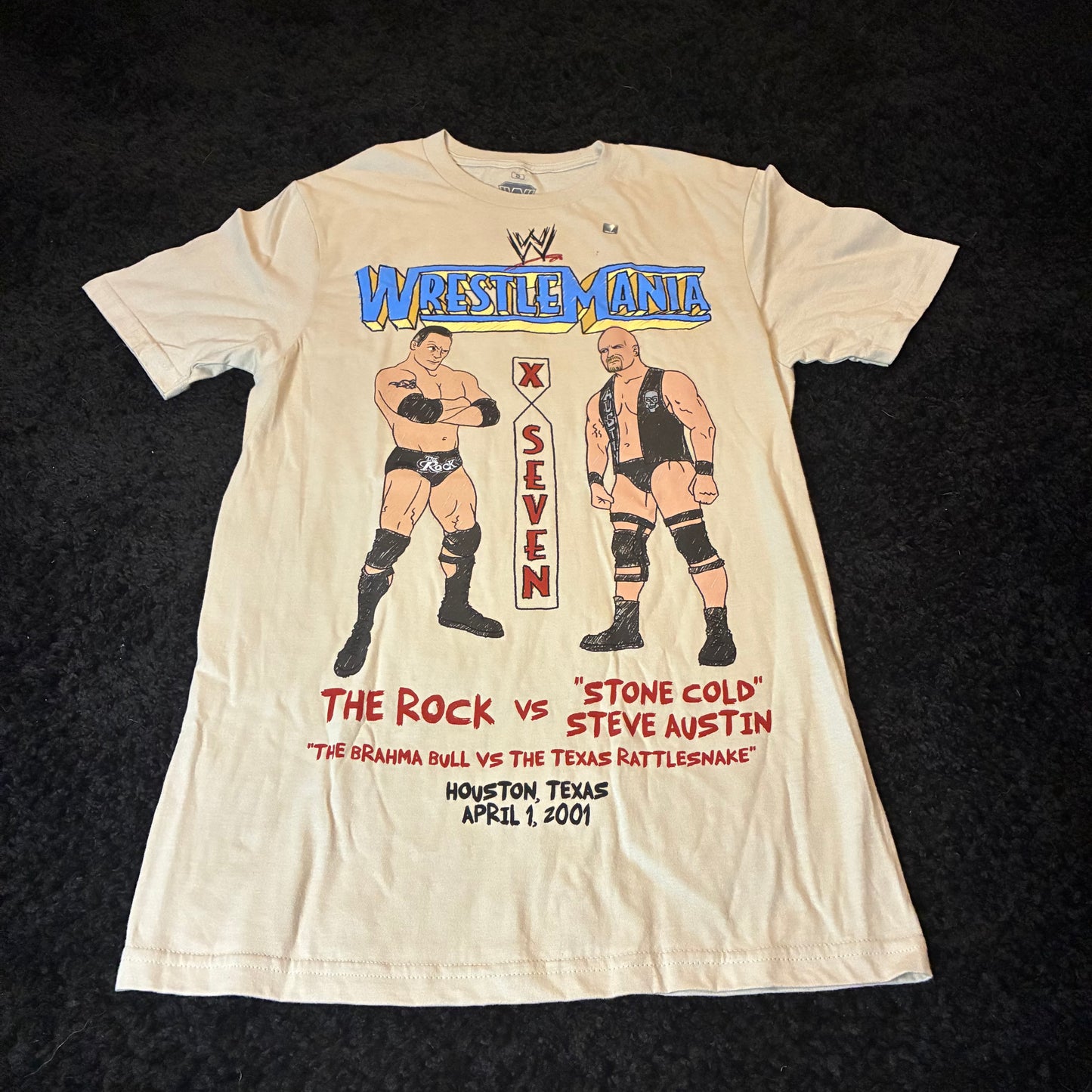 WWE Wrestlemania 17 2001 “The Rock vs Stone Cold Steve Austin” Tee (S)
