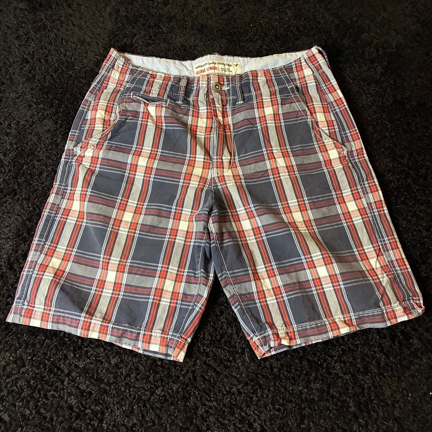 American Eagle Checkered-Chino Shorts (32w)