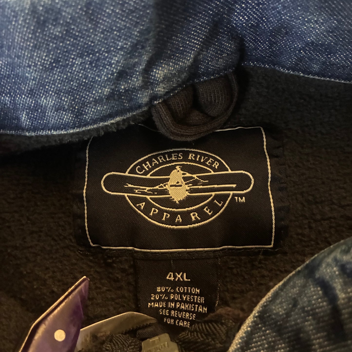 Providence Fire Dept. 1/4 Zip Long Sleeve w/ Denim Accents (4XL)