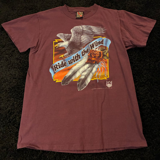 3D Emblem Ride With The Wind Graphic Tee (M)