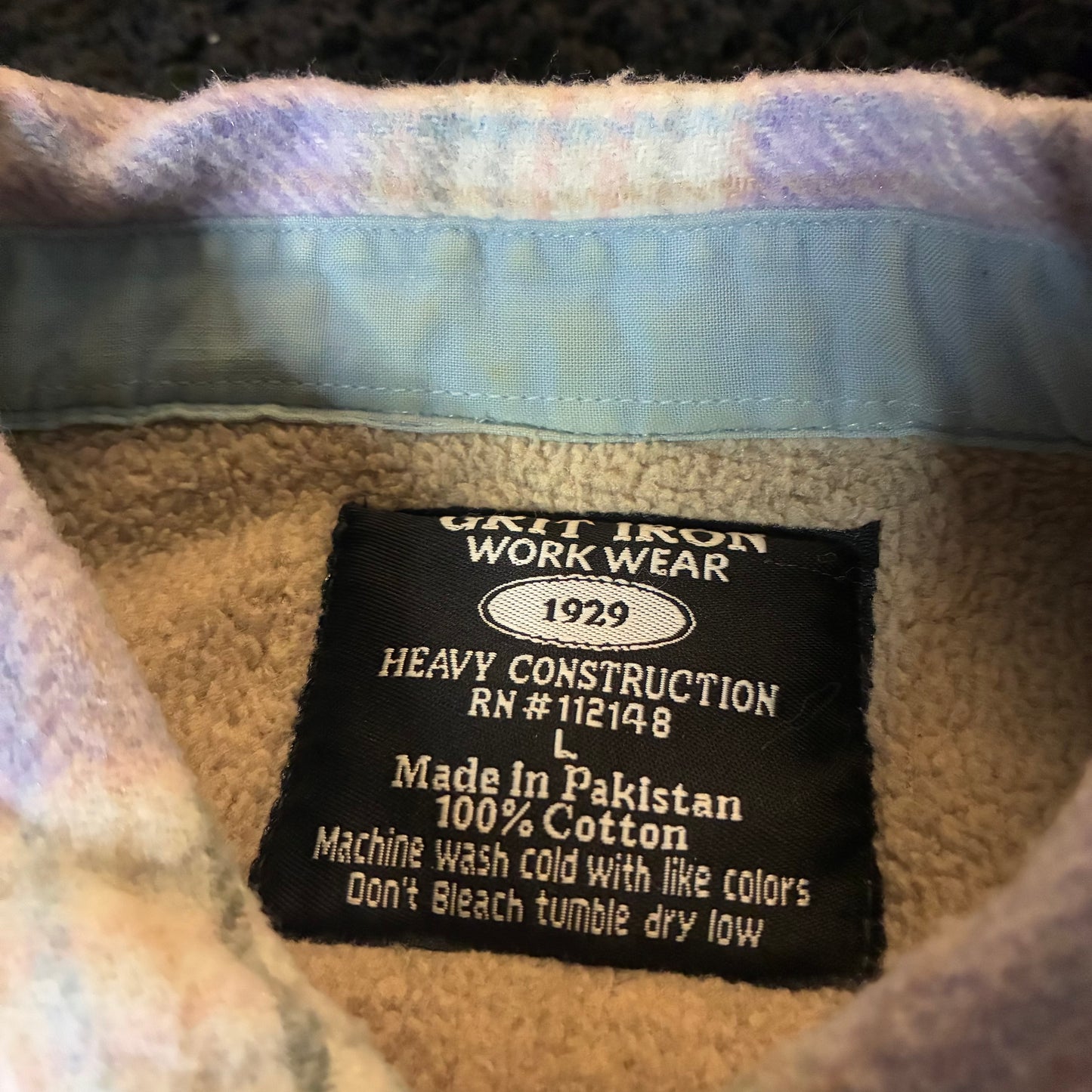 Grit Iron Work Wear Heavy Utility Flannel Jacket (L)