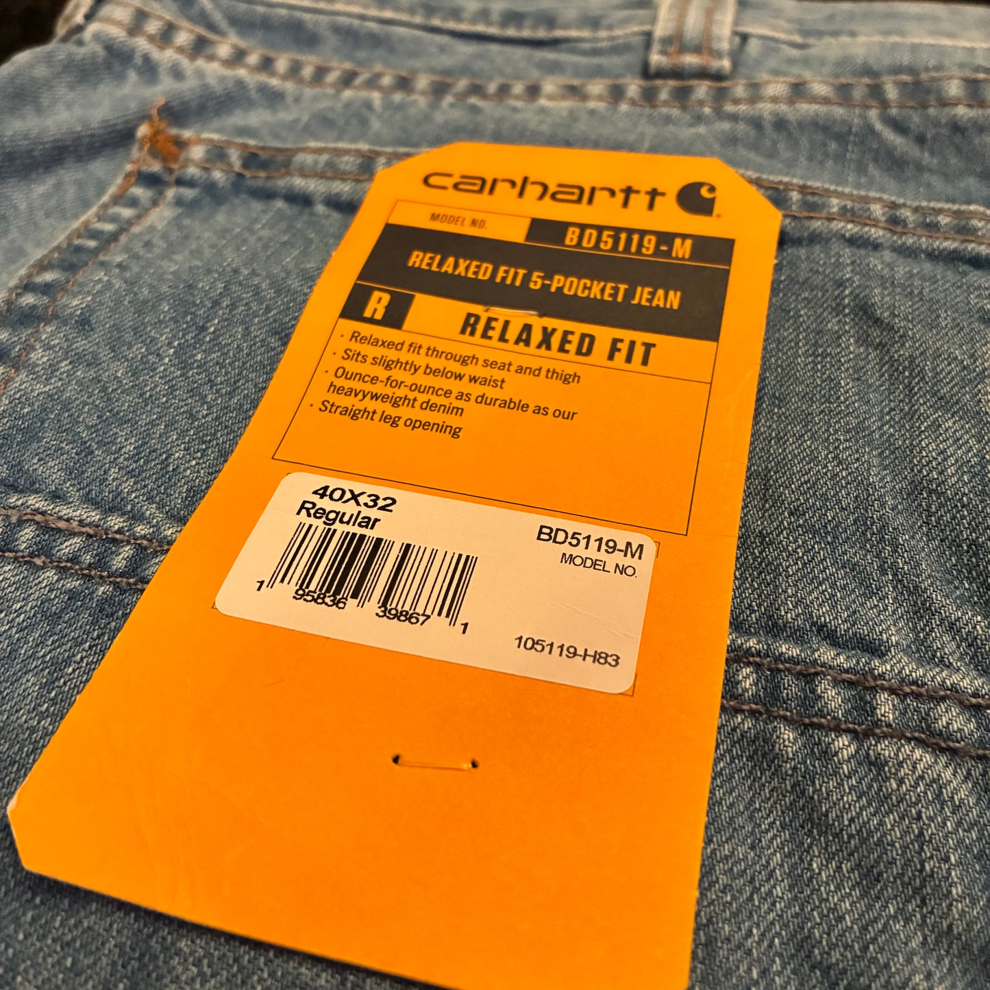 Carhartt Relaxed Fit Jeans (40x32) *New*