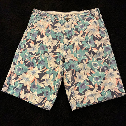 American Eagle Floral Pattern Chino Shorts (28w)
