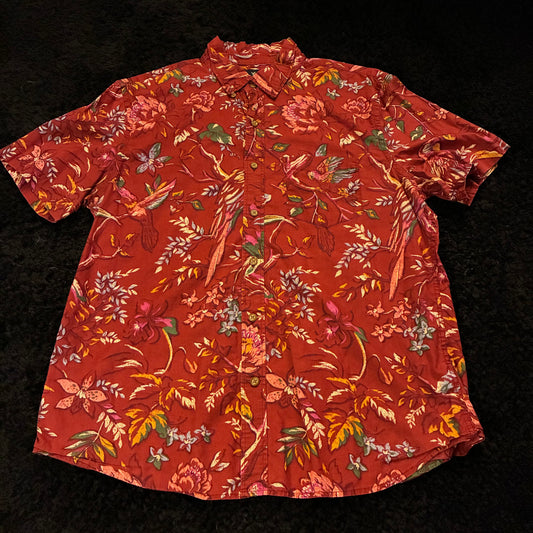 American Eagle Birds & Floral AOP Button-Down (L)