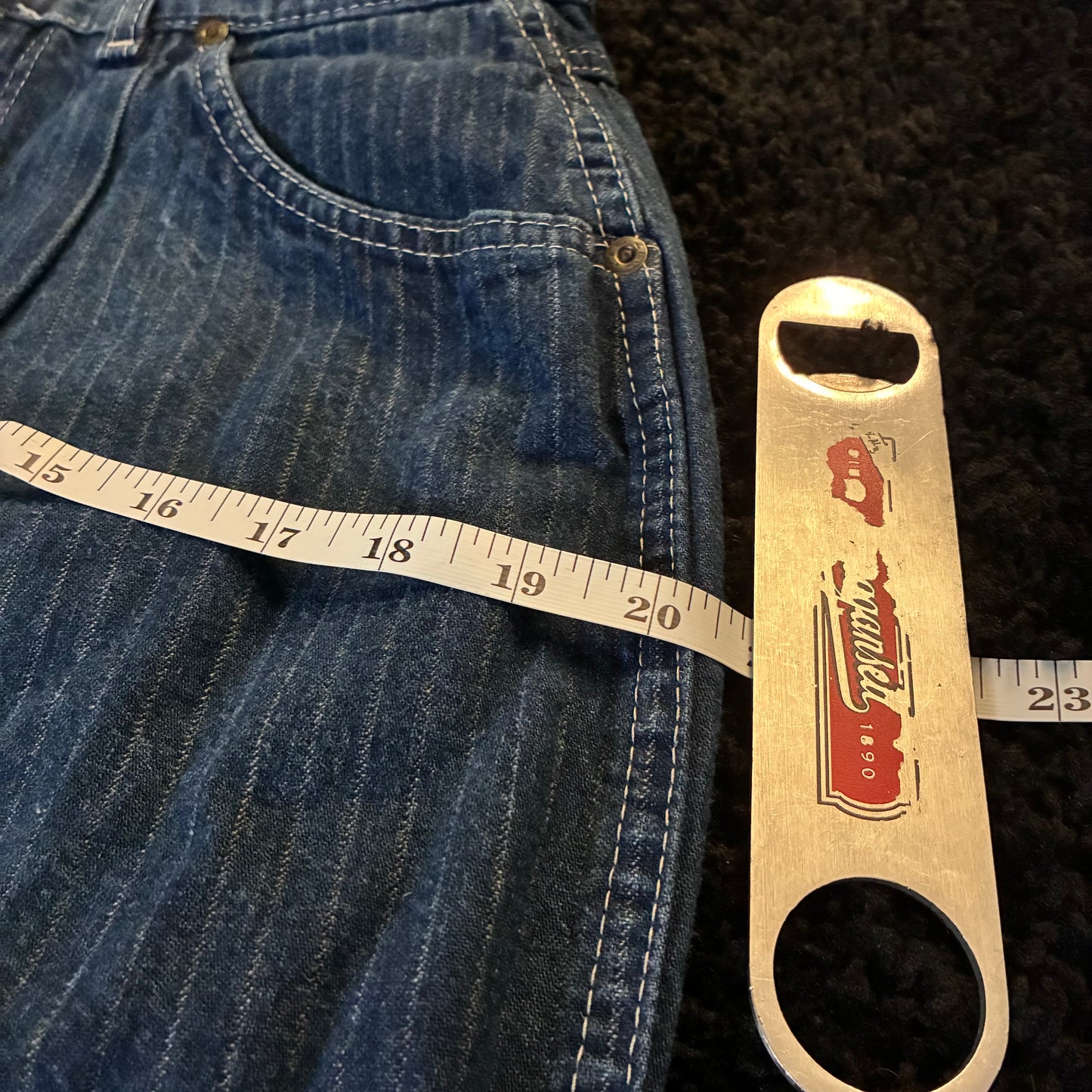 ‘80s Lee Pinstripe Jeans (Women’s 12)