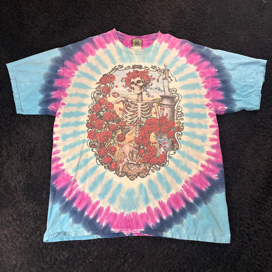 Vintage Tie-Dye Liquid Blue 1995 Grateful Dead 30th Anniversary Tee (2XL)