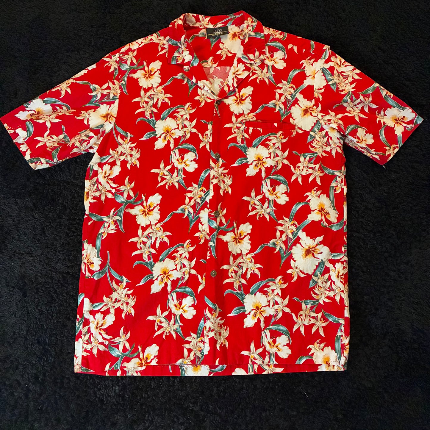 Royal Creations Floral AOP Utility Button-Down Shirt (L)