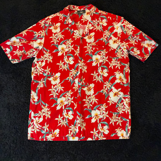 Royal Creations Floral AOP Utility Button-Down Shirt (L)