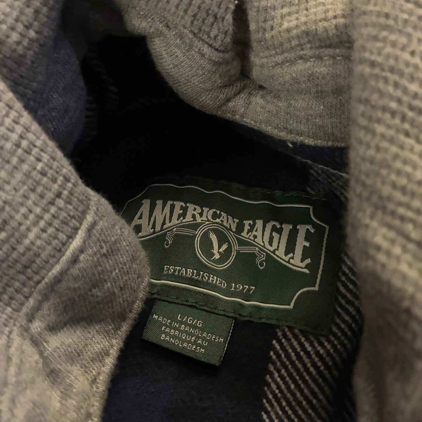 American Eagle Hooded Flannel (L)