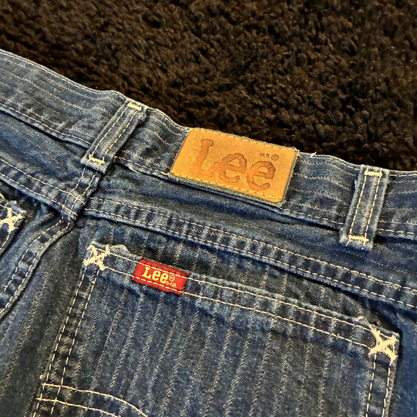 ‘80s Lee Pinstripe Jeans (Women’s 12)