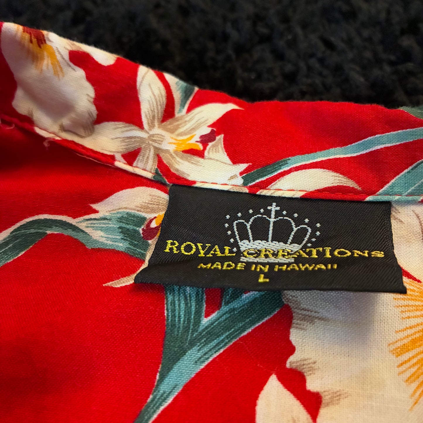 Royal Creations Floral AOP Utility Button-Down Shirt (L)