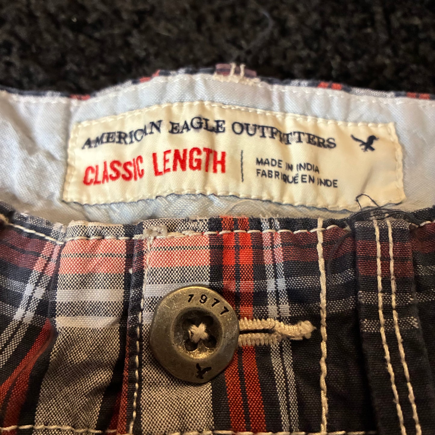 American Eagle Checkered-Chino Shorts (32w)