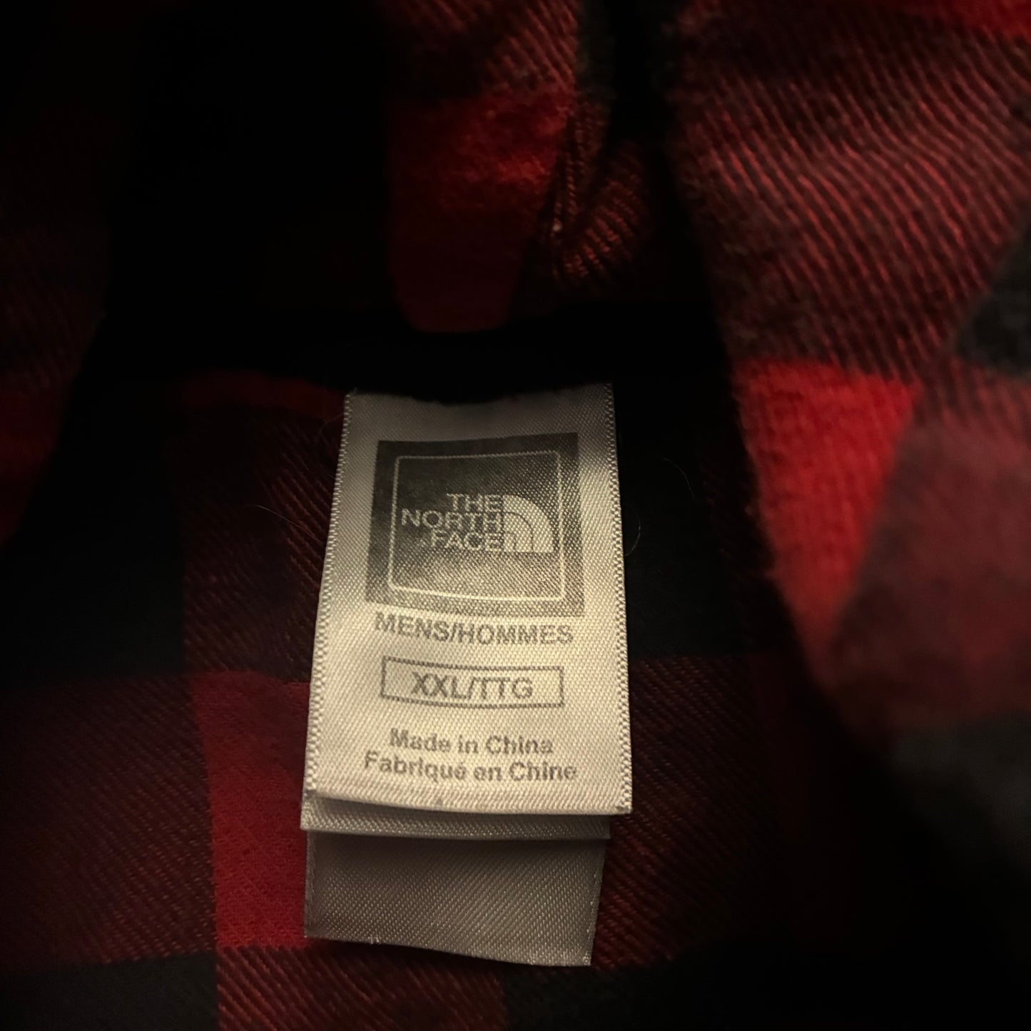 North Face Hooded Full-Zip w/ Buttons + Plaid Flannel Lining (2XL)