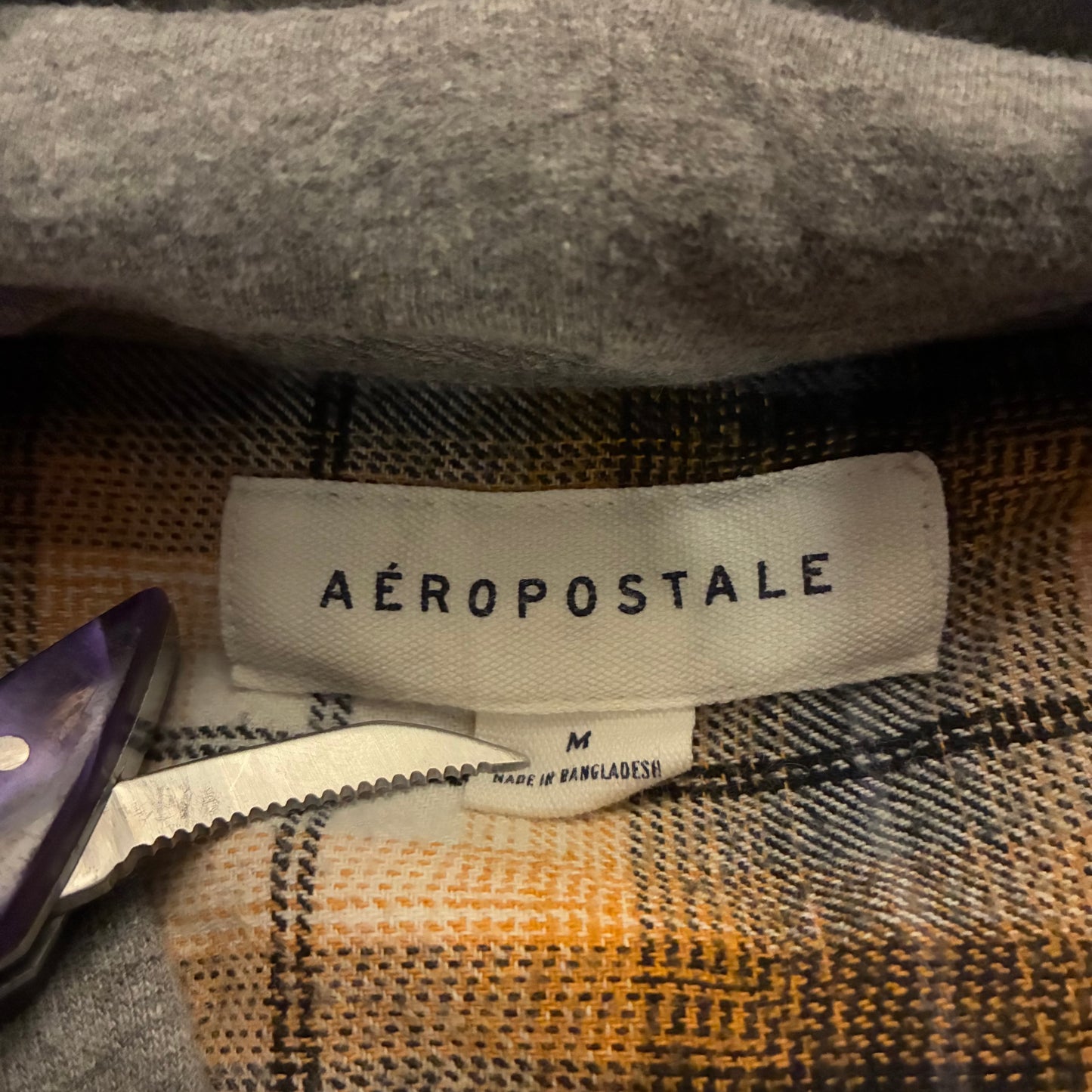 Aeropostale Hooded Utility Flannel (M)